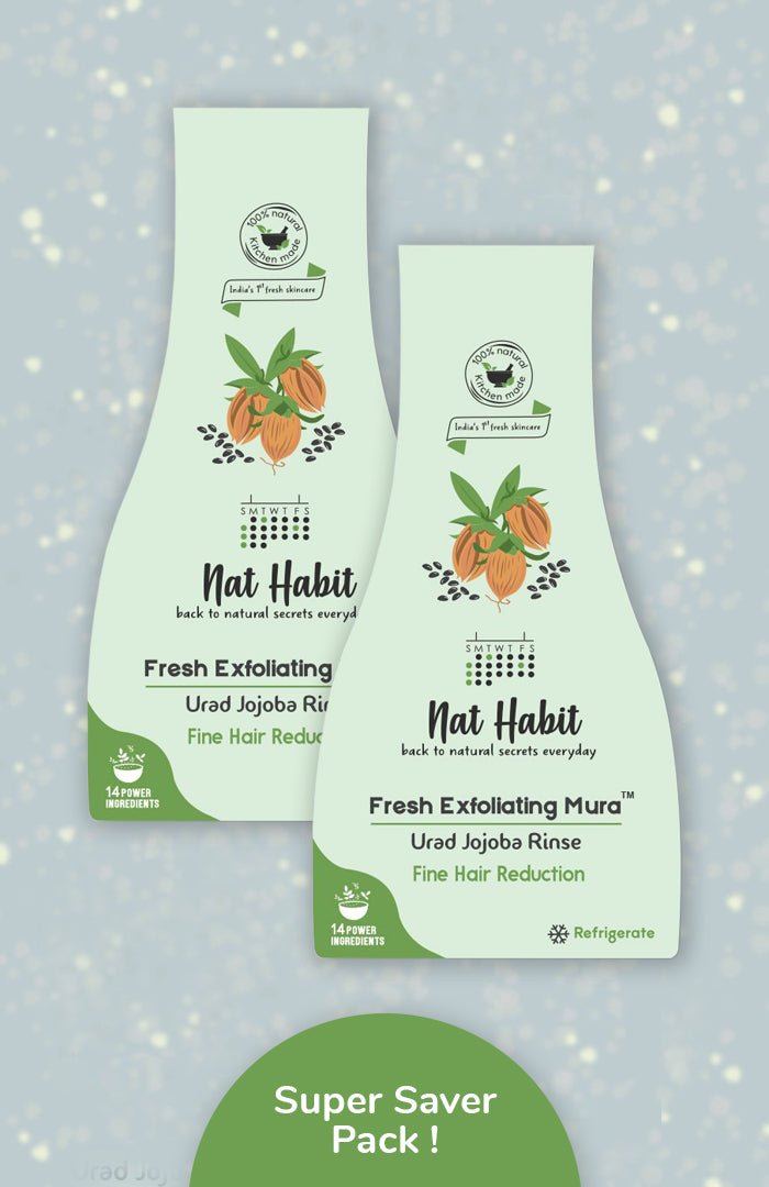 Urad Jojoba Exfoliating Scrubbing Face Wash Super Saver Pack - Nat Habit