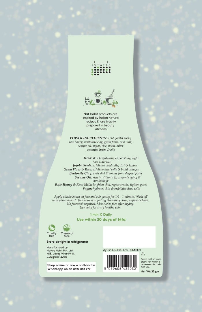 <strong>Urad Jojoba Exfoliating Mura</strong> <br><i>Fine Hair Reduction</i> - Nat Habit