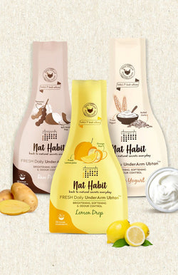 <strong>White Yogurt, Lemon & Potato UnderArm Ubtan </strong><br> <strong>Combo Pack of 3 </strong><br><i>Brightening, Softening & Odour Control</i> - Nat Habit