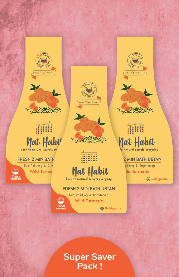 Wild Turmeric Bath Ubtan Super Saver Pack - Nat Habit