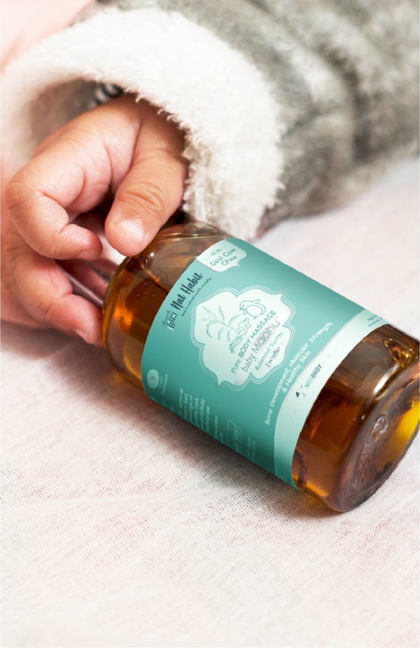<strong>Winter Baby Massage Maahu - Balamool Sunthi - 100ml</strong> <br><i>Bone Development, Muscular Strength & Healthy Skin</i> - Nat Habit