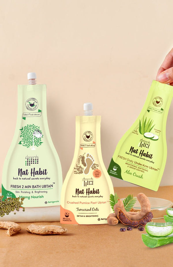 Ubtan Spa Kit (NEW Polishing & Brightening) - Pack of 3 - Nat Habit