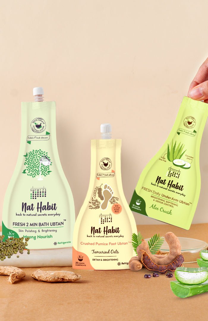 Ubtan Spa Kit (NEW Polishing & Brightening) - Pack of 3 - Nat Habit