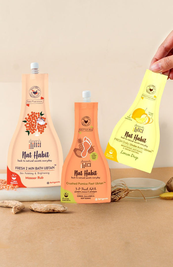 Ubtan Spa Kit - Pack of 3 (Brightening Kit) - Nat Habit