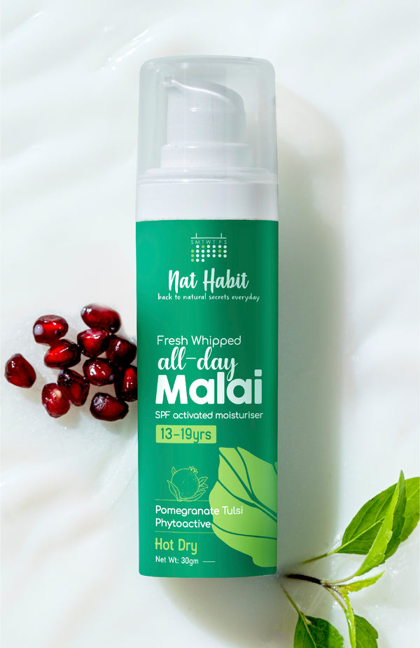 <strong>All-Day Malai - 13-19Yrs - 30g</strong><br><strong>Hot Dry Weather</strong> <br><i>Pomegranate Tulsi PhytoActive</i>