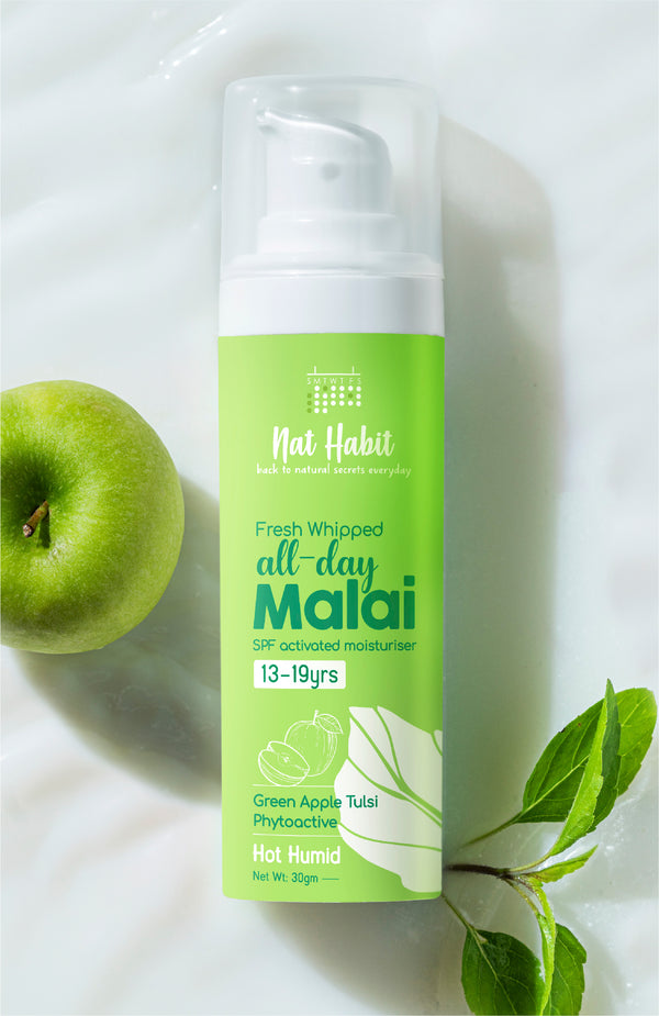 <strong>All-Day Malai - 13-19Yrs - 30g</strong><br><strong>Hot Humid Weather</strong> <br><i>GreenApple Tulsi PhytoActive</i>